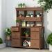 Garden Potting Bench Table, Rustic and Sleek Design with Multiple Drawers and Shelves for Storage
