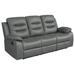 Coaster Furniture Nova Upholstered Motion Reclining Sofa Dark Grey