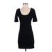 Xhilaration Casual Dress - Mini Scoop Neck Short Sleeve: Black Print Dresses - Women's Size Small