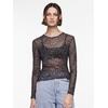 Langarmshirt PIECES "PCNINNI LS MESH TOP NOOS BC", Damen, Gr. XS, schwarz (schwarz aop:leo), Web, Obermaterial: 95% Polyester, 5% Elasthan, gemustert, animal-print, durchscheinend, transparent, mehrfarbig, bedruckt, casual, regular fit normal,...