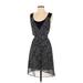 Express Casual Dress - High/Low Scoop Neck Sleeveless: Black Color Block Dresses - Women's Size X-Small