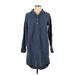 Levi's Casual Dress - Shirtdress Collared 3/4 sleeves: Blue Dresses - Women's Size Small