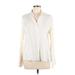 Kobi Halperin Long Sleeve Blouse: Ivory Color Block Tops - Women's Size Large