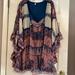 Free People Tops | Fp Tunic/Dress/Top. Beautiful Sheer Sleeves. Fully Lined | Color: Blue/Pink | Size: M