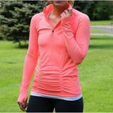 Athleta Tops | Athleta Fastest Track Half-Zip Long Sleeve Top Heathered Orange T-Shirt P3157 | Color: Orange/Pink | Size: M