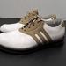 Adidas Shoes | Adidas Z-Traxion Men Tan White Leather Soft Spikes Golf Shoes Size 6 | Color: Cream/Tan | Size: 6.5