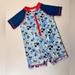 Disney Swim | Disney Baby 0/3m Mickey & Donald Short Sleeve One Piece Rash Guard Swimsuit | Color: Blue/Red | Size: 0-3mb