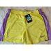 Nike Shorts | Nike Dri Fit Soccer Athletic Shorts Women's Size Medium Neon Yellow Purple B7 | Color: Yellow | Size: M