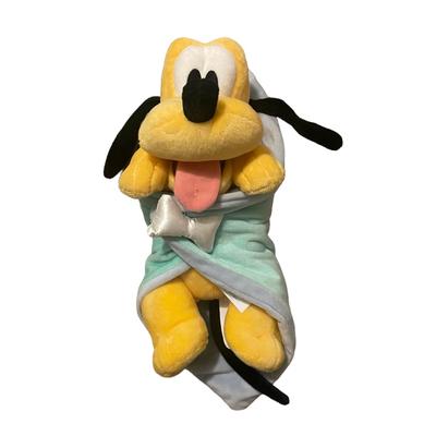 Disney Toys | Disney Parks Baby Pluto In A Blanket Plush Doll - Mickey & Friends Disney Babies | Color: Green/Yellow | Size: See Photos