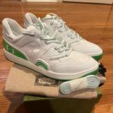 Gucci Shoes | Gucci Basket Low Top Gg Demetra Vegan Leather Basketball Sneakers Eu 38.5 | Color: Green/White | Size: 8.5