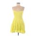 Talula Casual Dress - A-Line Plunge Sleeveless: Yellow Print Dresses - Women's Size 6