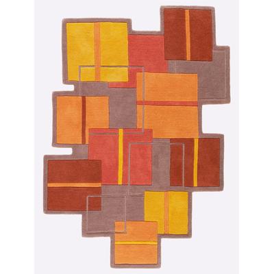 Teppich HEINE HOME Gr. 5, orange (orange, braun), B:160cm H:20mm L:230cm, Wolle, Teppiche Image