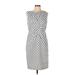 Adrianna Papell Casual Dress - Sheath: White Polka Dots Dresses - Women's Size 10