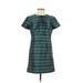 Shoshanna Casual Dress - A-Line Crew Neck Short sleeves: Blue Dresses - Women's Size 4
