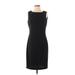 Calvin Klein Casual Dress - Party Crew Neck Sleeveless: Black Print Dresses - Women's Size 8