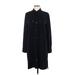 James Perse Casual Dress - Shirtdress High Neck Long sleeves: Black Print Dresses - Women's Size Large