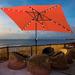 Arlmont & Co. Neance 10' x 6.5' Rectangular Lighted Market Sunbrella Umbrella Metal in Red | 98.4 H x 120 W x 78 D in | Wayfair