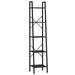 17 Stories 5-Tier Ladder Shelf, Narrow Storage Shelves, Rustic Brown Freestanding Tall Bookcase, Steel in Black | 62.4 H x 13.4 W x 6.9 D in | Wayfair