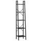 17 Stories 5-Tier Ladder Shelf, Narrow Storage Shelves, Rustic Brown Freestanding Tall Bookcase, Steel in Black | 62.4 H x 13.4 W x 6.9 D in | Wayfair
