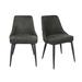 Corrigan Studio® Set Of 2 Side Chair w/ Curved Back In Gunmetal Finish Upholstered/Metal in Black | 34 H x 22 W x 24 D in | Wayfair