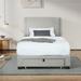 Ebern Designs Chassi Platform Storage Bed Wood & Upholstered/ in Gray | 40.5 H x 44.5 W x 80.5 D in | Wayfair C01D12E9076D4D72A5DE46B72DB00DA5