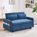 Latitude Run® Pull Out Sleep Sofa Bed Loveseats Sofa Microfiber/Microsuede in Blue | 31.5 H x 55.1 W x 31.5 D in | Wayfair