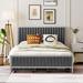 Everly Quinn Bayamo Metal Platform Storage Bed w/ 4 Drawers Upholstered/Metal & Upholstered/ in Gray | 41.7 H x 55.7 W x 76.6 D in | Wayfair