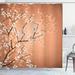 East Urban Home Japanese Shower Curtain Sakura Bloom Spring Season Polyester in Orange/Gray/Blue | 69 H x 70 W in | Wayfair