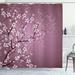 East Urban Home Japanese Shower Curtain Sakura Bloom Spring Season Polyester in Pink/Brown | 69 H x 84 W in | Wayfair