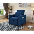 Latitude Run® Single Sofa Bed w/ Pullout Sleeper, Convertible Folding Futon Chair, Leather in Black/Brown | Wayfair