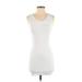 Topshop Casual Dress - Bodycon Scoop Neck Sleeveless: White Solid Dresses - Women's Size 4