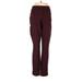 Hilary Radley Casual Pants - Mid/Reg Rise Boot Cut Boyfriend: Burgundy Bottoms - Women's Size Small