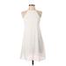 Leith Casual Dress - Mini Crew Neck Sleeveless: White Dresses - Women's Size Small