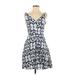 Gap Casual Dress - A-Line V Neck Sleeveless: Blue Dresses - Women's Size 0