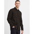 BLEND Langarmhemd Herren Regular Fit Baumwolle schwarz, M
