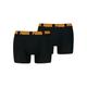 Boxer PUMA "EVERYDAY BASIC" Gr. S, 2 St., schwarz (black, orange) Damen Unterhosen Puma