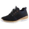 Slip-On Sneaker RIEKER, Damen, Gr. 39, blau (nachtblau), Textil, Nubuklederimitat, casual, Schuhe Sneaker, Schlupfschuh, Halbschuh, Slipper, Freizeitschuh mit Elastikeinstieg