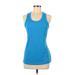 Nike Active Tank Top: Blue Solid Activewear - Women's Size Medium