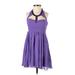 Versace for H&M Casual Dress - A-Line Halter Sleeveless: Purple Print Dresses - Women's Size 4