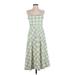 Wild Flower Casual Dress - Midi: Yellow Plaid Dresses - New - Women's Size X-Small