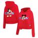 Women's Freeze Max Red Mickey & Friends Mouse Bold Expression Oversized Cropped Pullover Hoodie