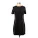 Trafaluc by Zara Casual Dress - Shift High Neck Short sleeves: Black Print Dresses - Women's Size Small