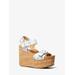 Michael Kors Colby Leather Wedge Sandal White 9.5