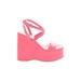 MICHAEL Michael Kors Wedges: Pink Solid Shoes - Women's Size 9 - Open Toe