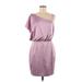 Jessica Simpson Casual Dress - Sheath Boatneck Short sleeves: Purple Solid Dresses - Women's Size 6