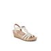 Wide Width Women's Monaco 2 Sandal by LifeStride in White Faux Leather (Size 8 W)