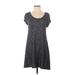 Mossimo Supply Co. Casual Dress - Mini Scoop Neck Short sleeves: Gray Marled Dresses - Women's Size Small