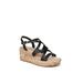 Wide Width Women's Bailey Sandal by LifeStride in Black Faux Leather (Size 9 W)