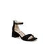 Women's Cassidy Heeled Sandal by LifeStride in Black Fabric (Size 6 M)