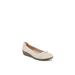 Women's Impact Wedge Flat by LifeStride in White Faux Leather (Size 9 1/2 M)
